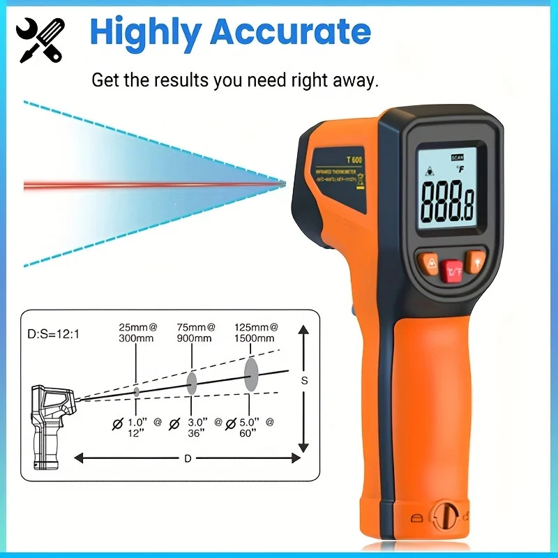 디지털 적외선 온도계 비접촉 레이저 온도 계량기, 휴대 - Industrial Laser Temperature Sensor 리뷰 및 가격
