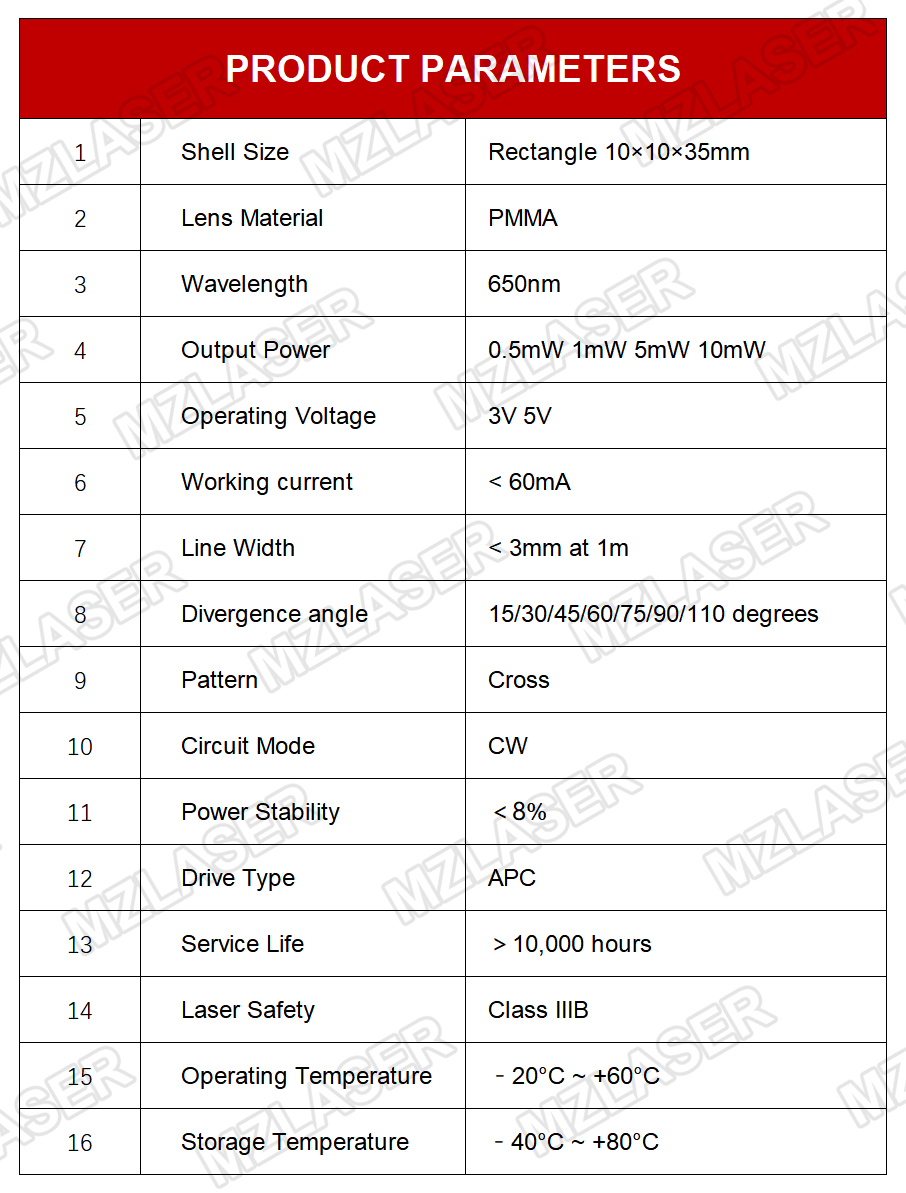 소형 적십자 레이저 모듈 650nm 직사각형 10×10 - Industrial Grade Laser 리뷰 및 가격
