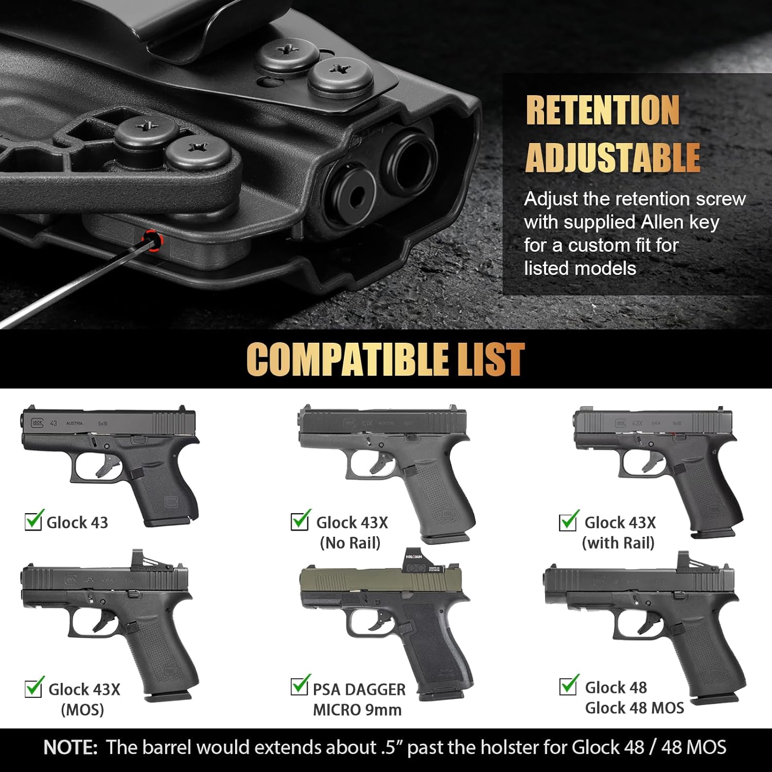 G43x 홀스터용 IWB/OWB, 글록 43 / 43X - Industrial Laser Gun 리뷰 및 가격