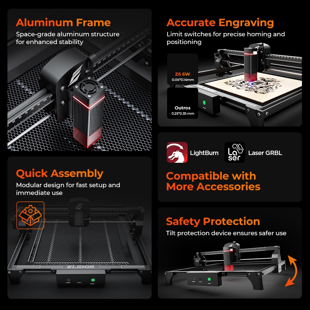 ELIDOR Z6 6W 레이저 조각 및 절단기 CNC  - Industrial Laser Applications 리뷰 및 가격