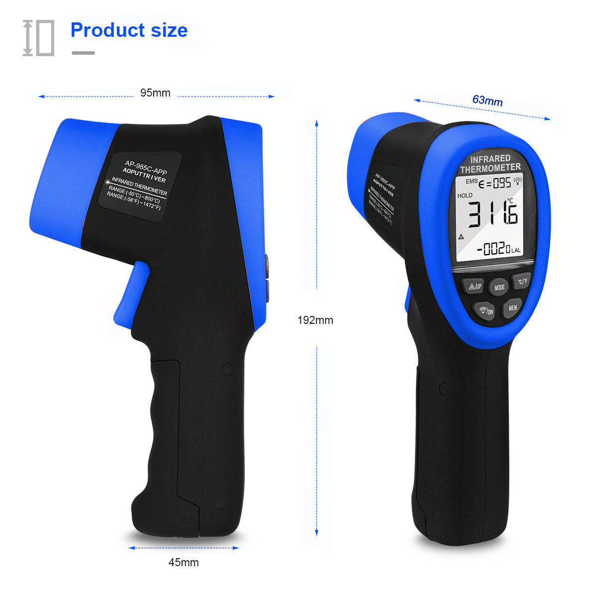홀드피크 적외선 온도계 -50~800 ℃   비접촉식  - Industrial Laser Temperature 리뷰 및 가격